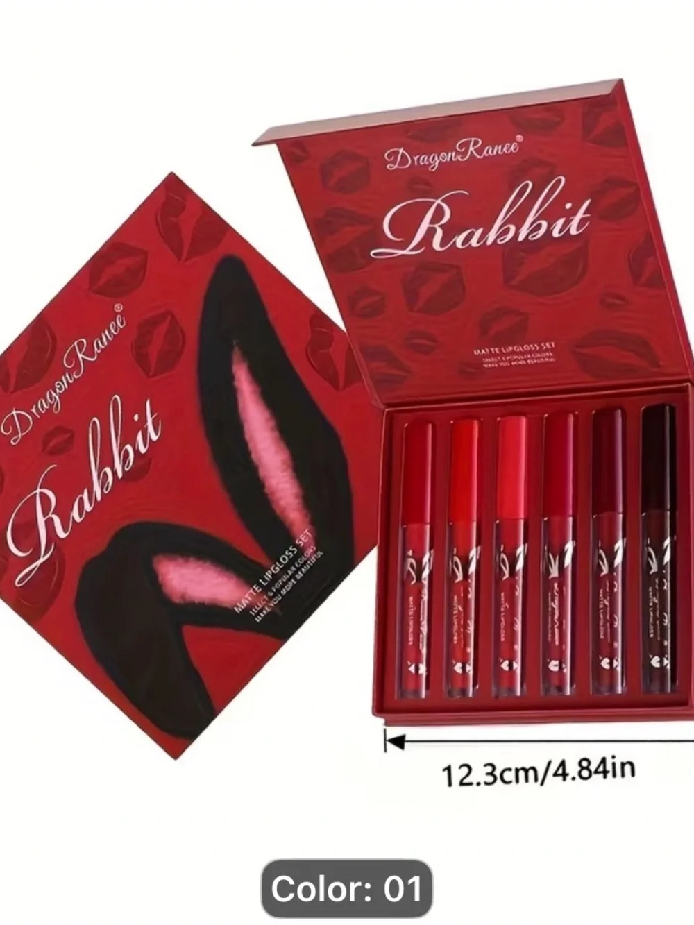 Pack of 6 Rabbit Matte Lipstick Set — Red Shades (Color 01)